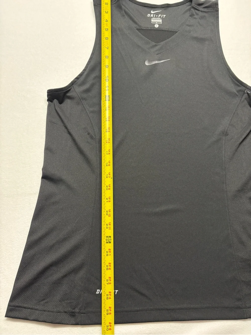 Nike Dri-FIT Mens Sleeveless Training Shirt Black V-Neck Gym Tank Top Large